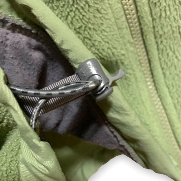 North Face XL Womens Denali Fleece Jacket Full Zip Drawstring Sage Green - Picture 5 of 12